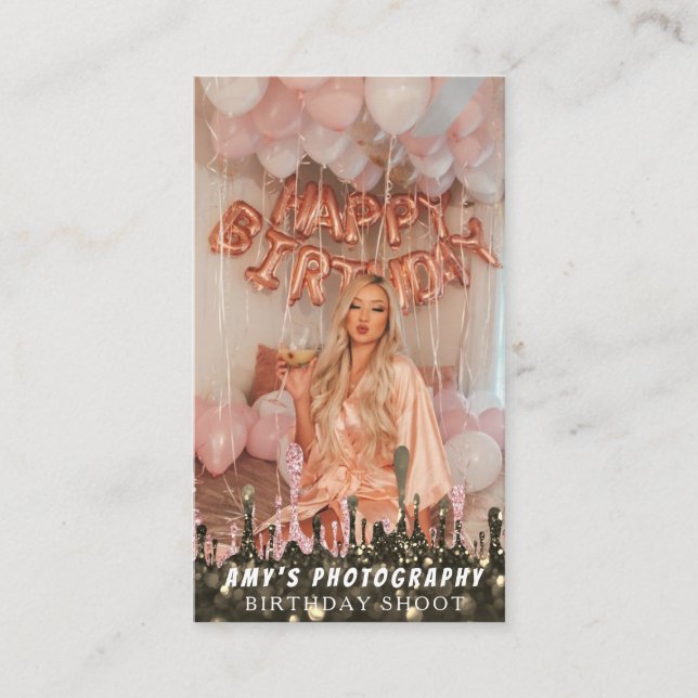 Tarjeta De Visita Fotógrafo de cumpleaños de Recuerdos de captura (Anverso)