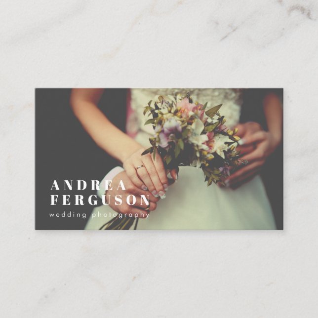 Tarjeta De Visita Fotógrafo de imágenes de Hero Alinear superior izq (Anverso)