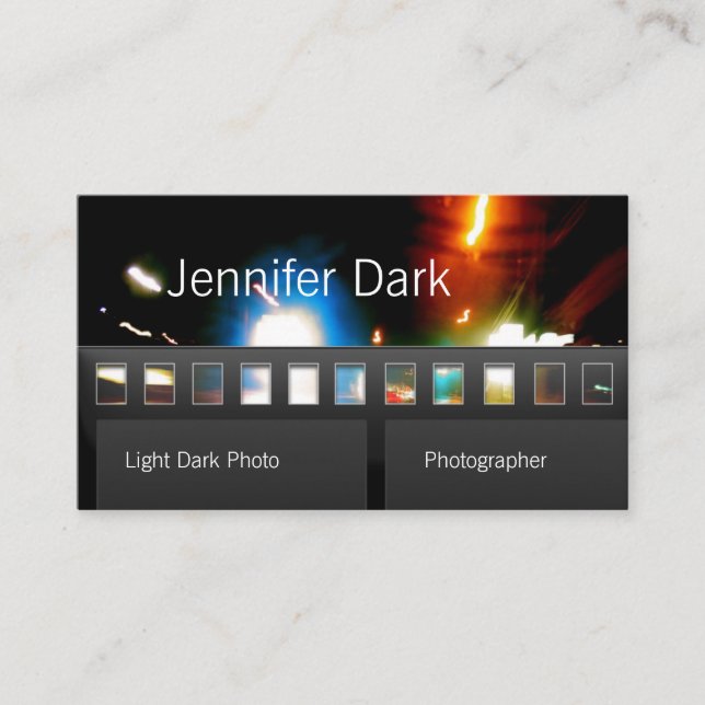 Tarjeta De Visita Fotógrafo de la foto de la película (Anverso)