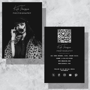 Tarjeta De Visita Fotógrafo de letras de guión Fotografía en blanco 