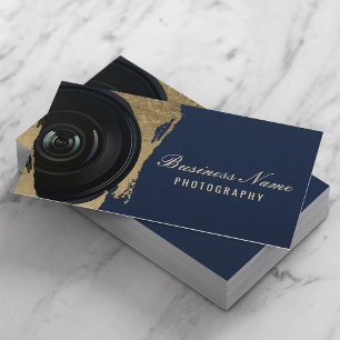 Tarjeta De Visita Fotógrafo de Marina Moderna y Fotografía de Oro