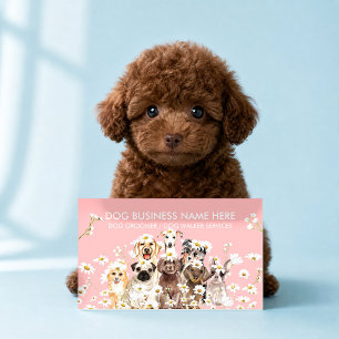 Tarjeta De Visita Fotógrafo de mascotas rosadas estudio de retrato d