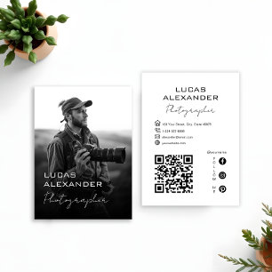 Tarjeta De Visita Fotógrafo de medios sociales simple mínimo o de có