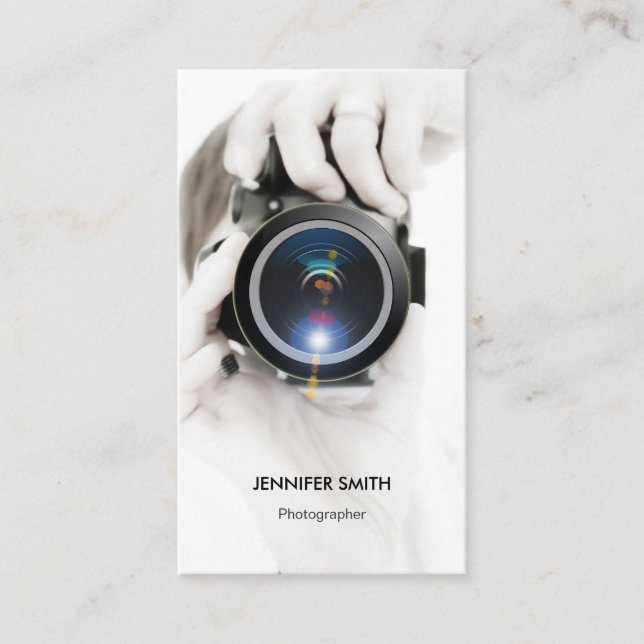 Tarjeta De Visita Fotógrafo de mercadería - Moda Elegante (Anverso)