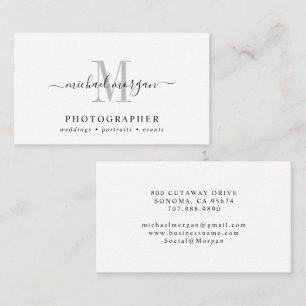Tarjeta De Visita Fotógrafo de Monograma de Letra Minúscula