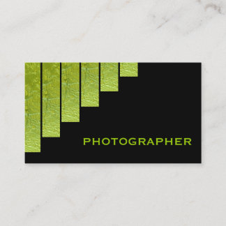 Tarjeta De Visita Fotógrafo de rayas verticales de color verde moder