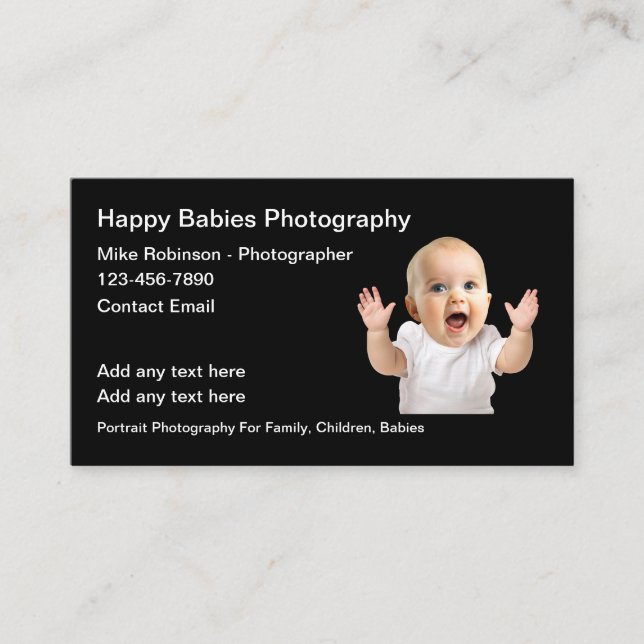 Tarjeta De Visita Fotógrafo de retrato de bebé familiar (Anverso)