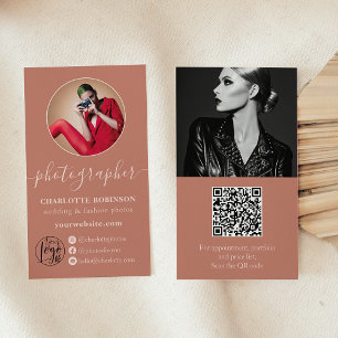 Tarjeta De Visita Fotógrafo del logo del código qr de la foto de Boh