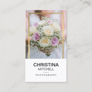 Tarjeta De Visita Fotógrafo del ramo de la boda, planificador de