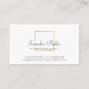 Tarjeta De Visita Fotógrafo Elegante De Oro En Fotografía