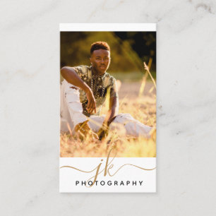 Tarjeta De Visita Fotógrafo en monograma de Iniciales de Guión Moder
