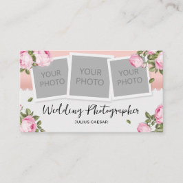 Tarjeta De Visita Fotógrafo Floral Elegante de Bodas