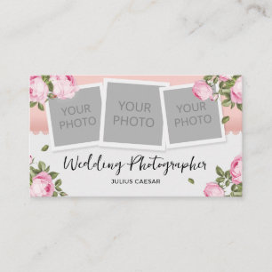 Tarjeta De Visita Fotógrafo Floral Elegante de Bodas