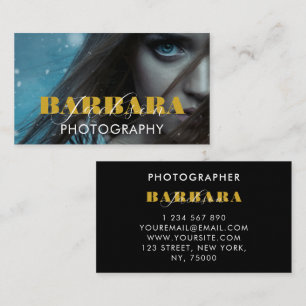 Tarjeta De Visita Fotógrafo fotográfico Black Blue