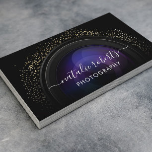 Tarjeta De Visita Fotógrafo fotográfico de tipografía de cámara