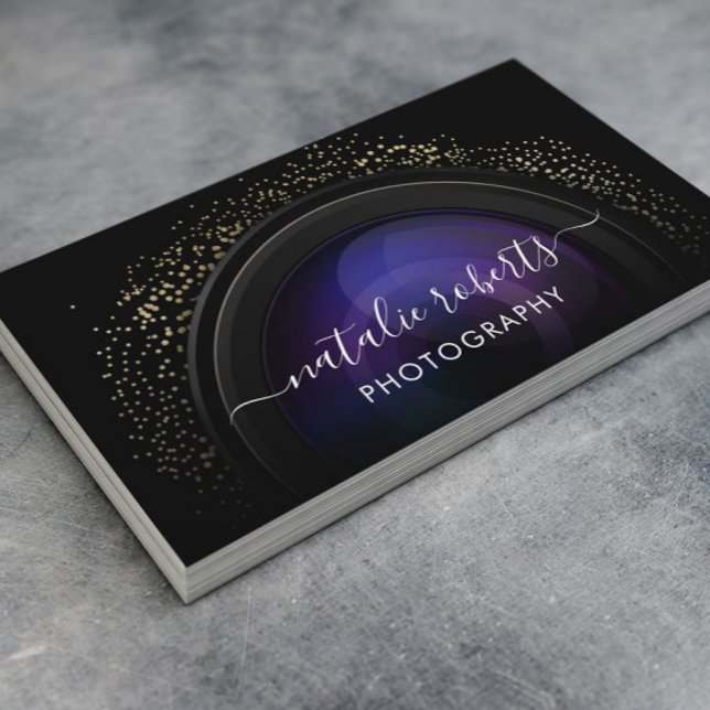 Tarjeta De Visita Fotógrafo fotográfico de tipografía de cámara (Subido por el creador)