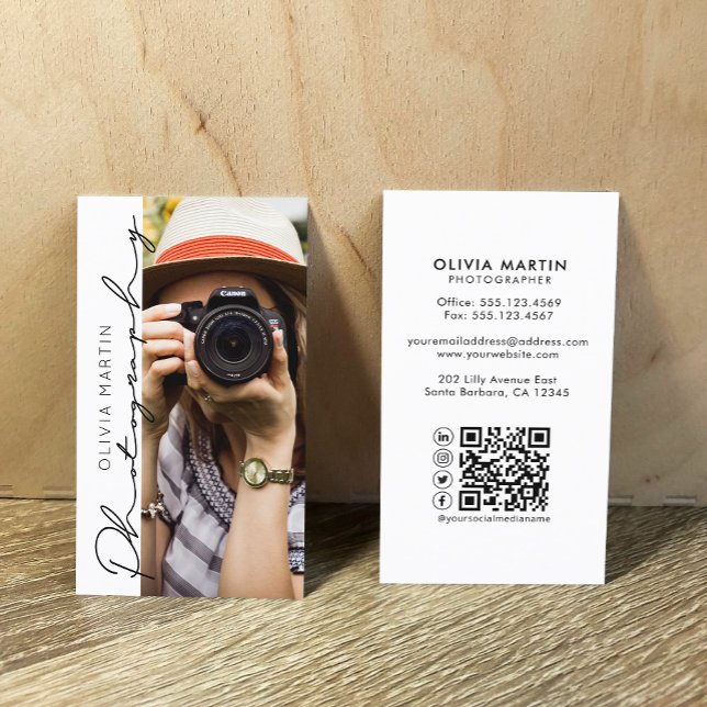 Tarjeta De Visita Fotógrafo fotográfico moderno (Subido por el creador)