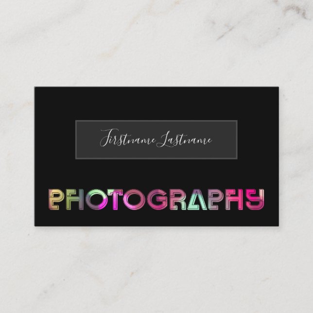 Tarjeta De Visita Fotógrafo fotográfico profesional Videógrafo (Anverso)