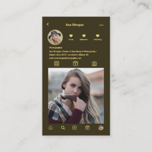 Tarjeta De Visita Fotógrafo instagram Photo Grid Código Qr Verde