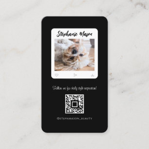 Tarjeta De Visita Fotógrafo mascota de medios sociales modernos blan
