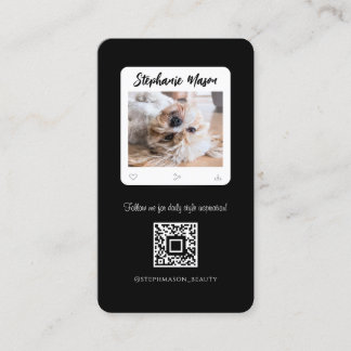 Tarjeta De Visita Fotógrafo mascota de medios sociales modernos blan