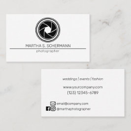 Tarjeta De Visita Fotógrafo Minimalista