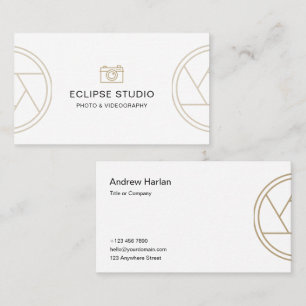 Tarjeta De Visita Fotógrafo Minimalista blanco con marca personaliza