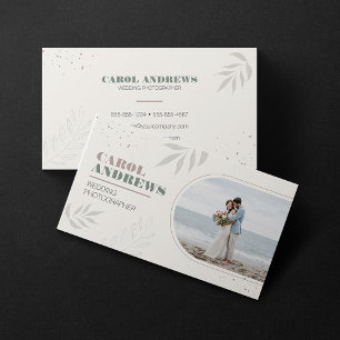 Tarjeta De Visita Fotógrafo Minimalista Botánico de Bodas Foto