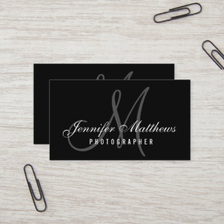 Tarjeta De Visita Fotógrafo Minimalista Elegante con guión gráfico