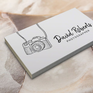 Tarjeta De Visita Fotógrafo minimalista fotografiando con cámara cor