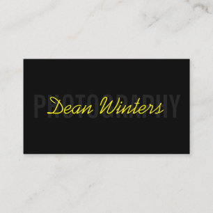 Tarjeta De Visita Fotógrafo minimalista moderno amarillo negro
