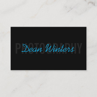 Tarjeta De Visita Fotógrafo minimalista moderno azul negro