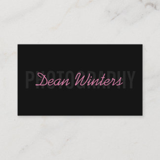 Tarjeta De Visita Fotógrafo minimalista moderno de color rosa negro