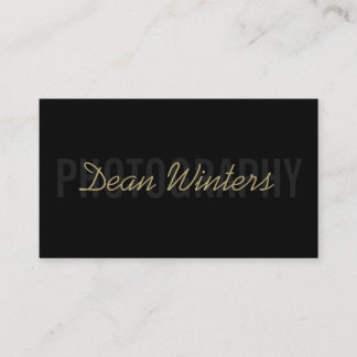 Tarjeta De Visita Fotógrafo minimalista moderno de oro negro