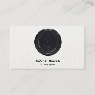 Tarjeta De Visita Fotógrafo Minimalista Moderno Logotipo de Objetivo