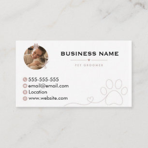 Tarjeta De Visita Fotógrafo Minimalista para Mascotas Personalizable