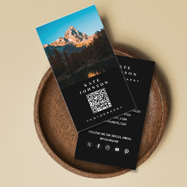 Tarjeta De Visita Fotógrafo Mínimo Moderno QR Código Medios Sociales
