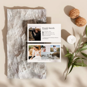 Tarjeta De Visita Fotógrafo Mínimo Simple De 5 Collages de fotos