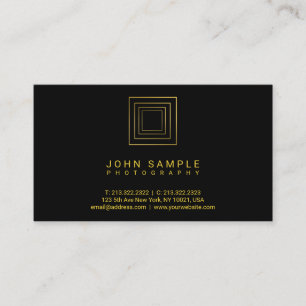 Tarjeta De Visita Fotógrafo moderno con aspecto de oro Lujo