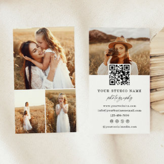 Tarjeta De Visita Fotógrafo moderno de código QR