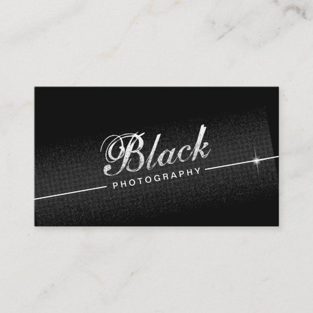 Tarjeta De Visita Fotógrafo moderno de color negro (Anverso)