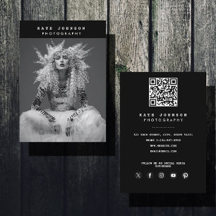 Tarjeta De Visita Fotógrafo moderno fotografía en blanco y negro