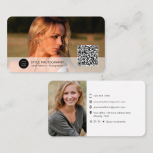 Tarjeta De Visita Fotógrafo moderno profesional de código QR