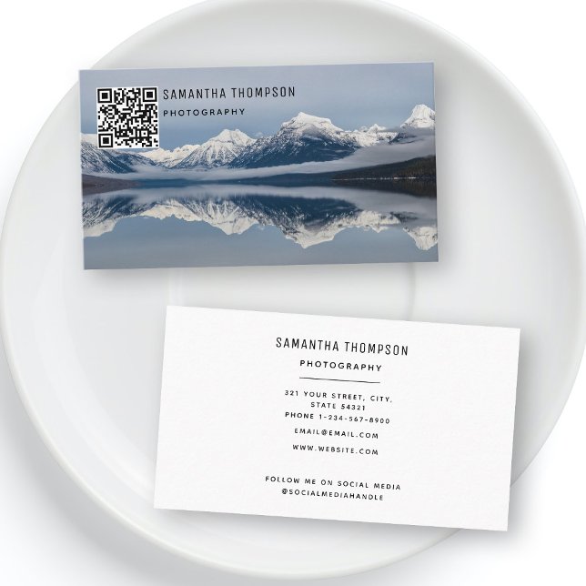 Tarjeta De Visita Fotógrafo moderno QR Code Photo (Subido por el creador)