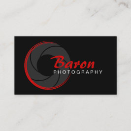 Tarjeta De Visita Fotógrafo moderno rojo