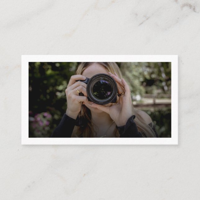 Tarjeta De Visita Fotógrafo moderno y moderno de fotografía fotográf (Anverso)