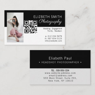 Tarjeta De Visita Fotógrafo moderno y personalizado de moda fotográf