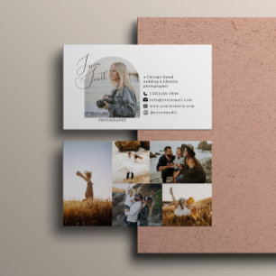 Tarjeta De Visita Fotógrafo moderno y sencillo de 5 Collages de foto