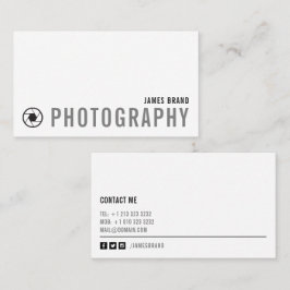 Tarjeta De Visita Fotógrafo negrita en blanco y negro