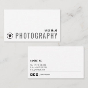 Tarjeta De Visita Fotógrafo negrita en blanco y negro